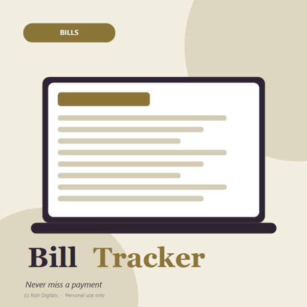 Monthly Bill Tracker — Never Miss a Payment