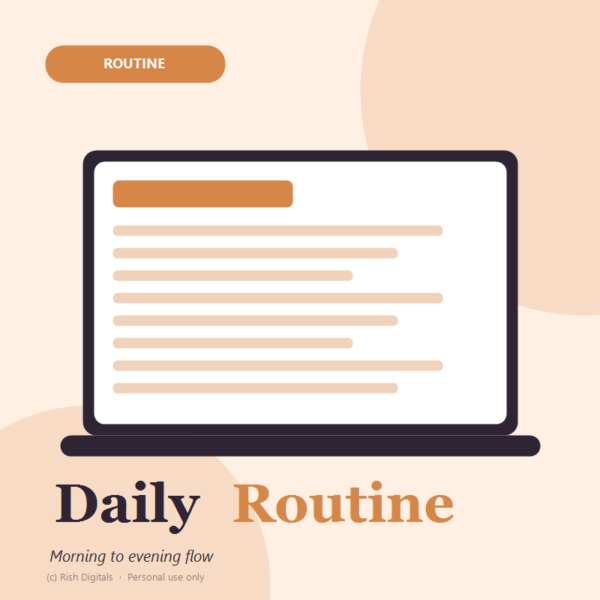 Daily Routine Planner — Morning to Evening