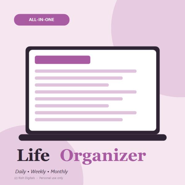 All-in-One Life Organizer — Daily · Weekly · Monthly