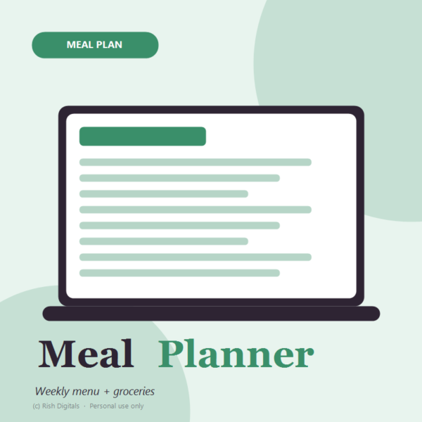 Weekly Meal Planner + Grocery List