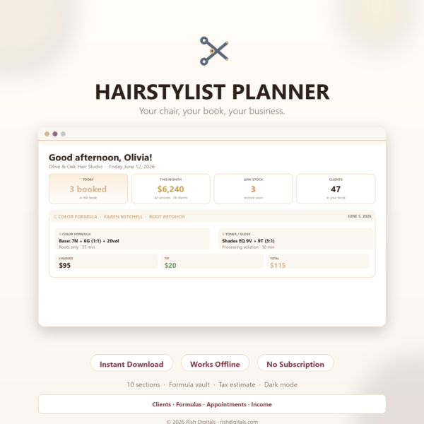 Hairstylist Business Planner