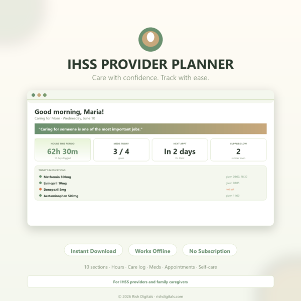 IHSS Caregiver Provider Planner