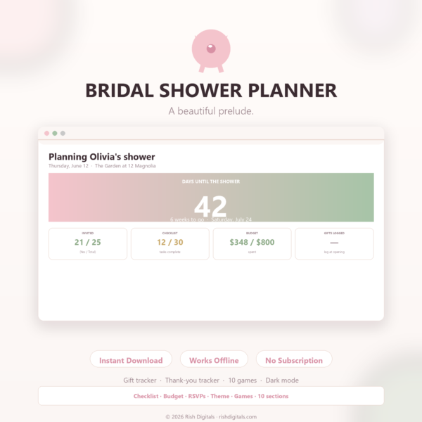 Bridal Shower Planner